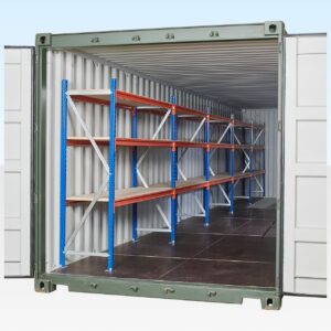 Container Racking – Adjustable, Heavy Duty Three Tier (5 Bays)