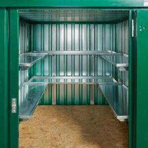 2m Flat Pack Container Shelving Bundle – Both Sides & Rear (Two Tier)