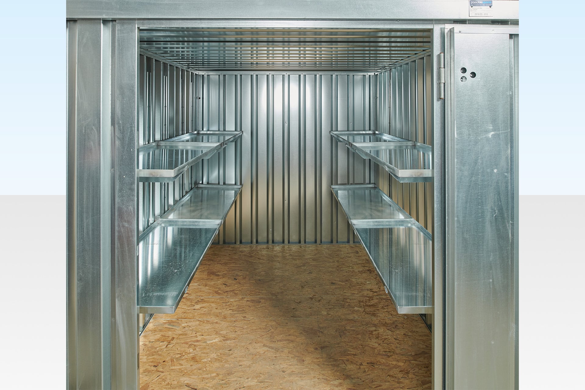 3m Flat Pack Container Shelving Bundle – Both Sides (Two Tier)