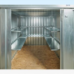 3m Flat Pack Container Shelving Bundle – Both Sides & Rear (Two Tier)