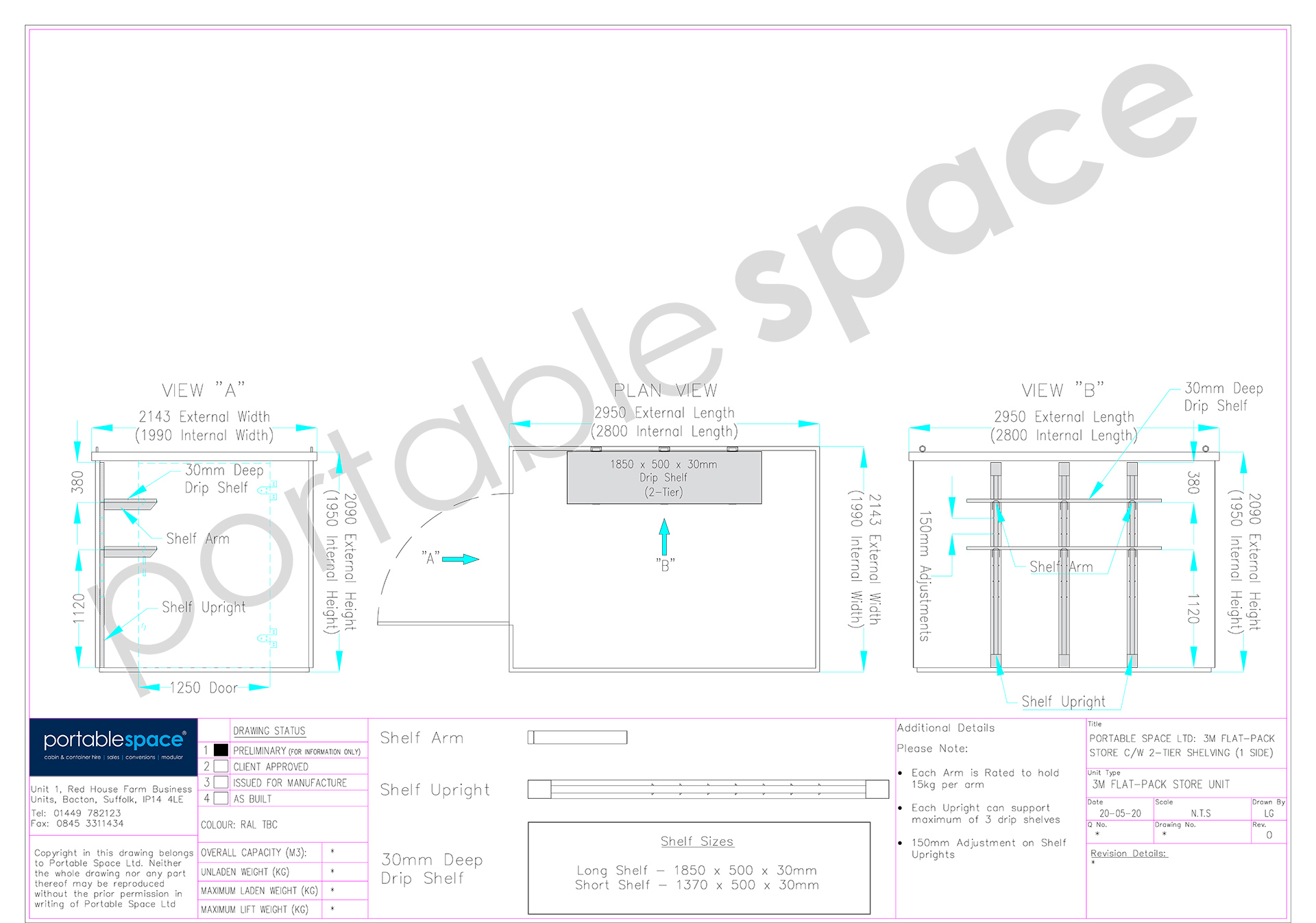 3m Flat Pack Container Shelving Bundle – Part-Length (Two Tier) - Image 6