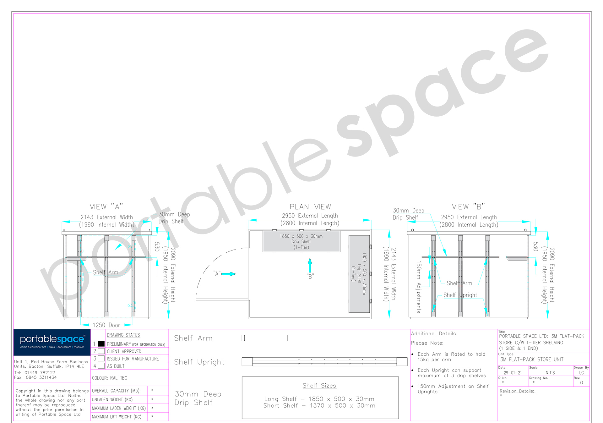 3m Flat Pack Container Shelving Bundle – One Side & Rear (Single Tier) - Image 6