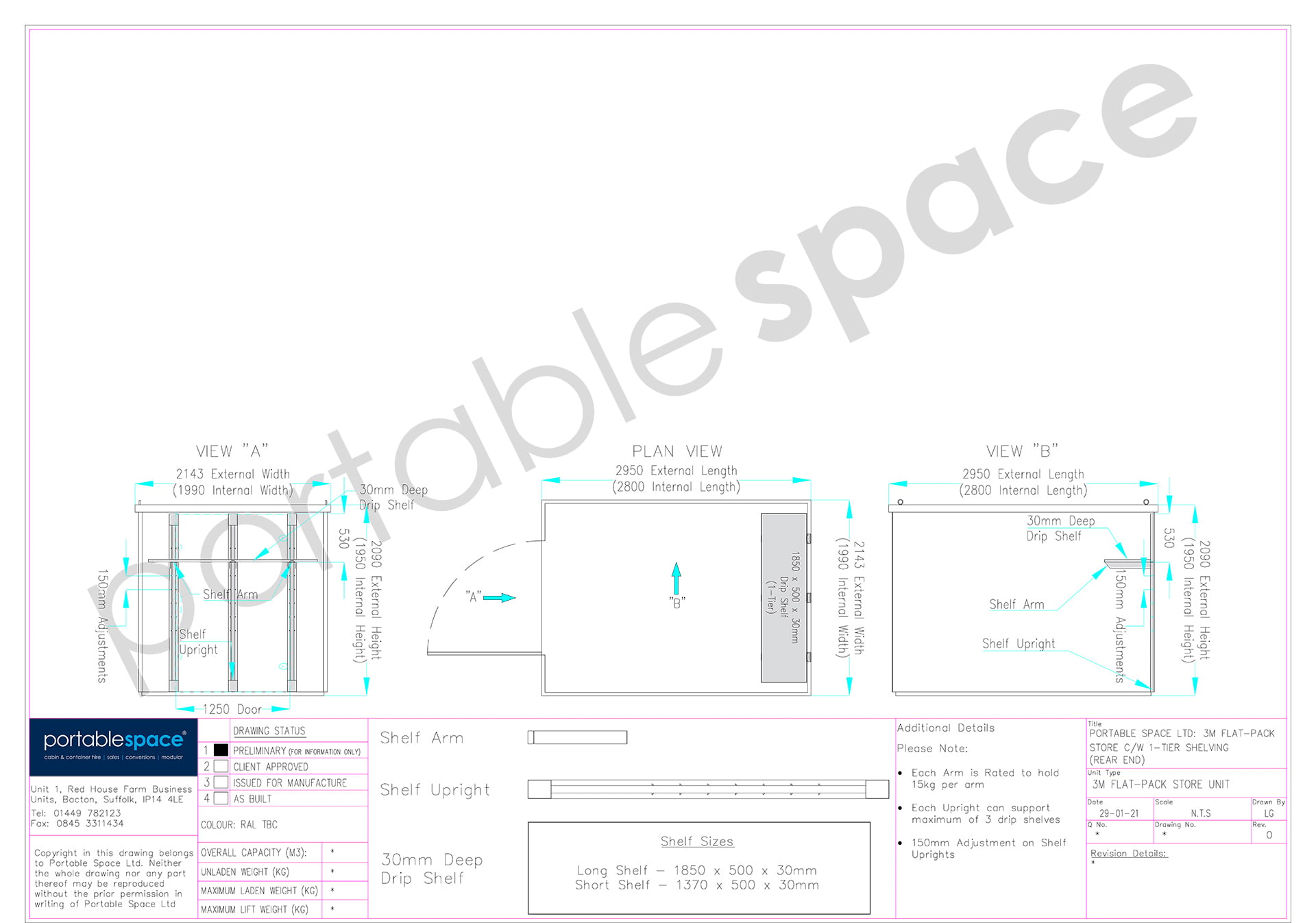 3m Flat Pack Container Shelving Bundle – Rear Shelf (Single Tier) - Image 6