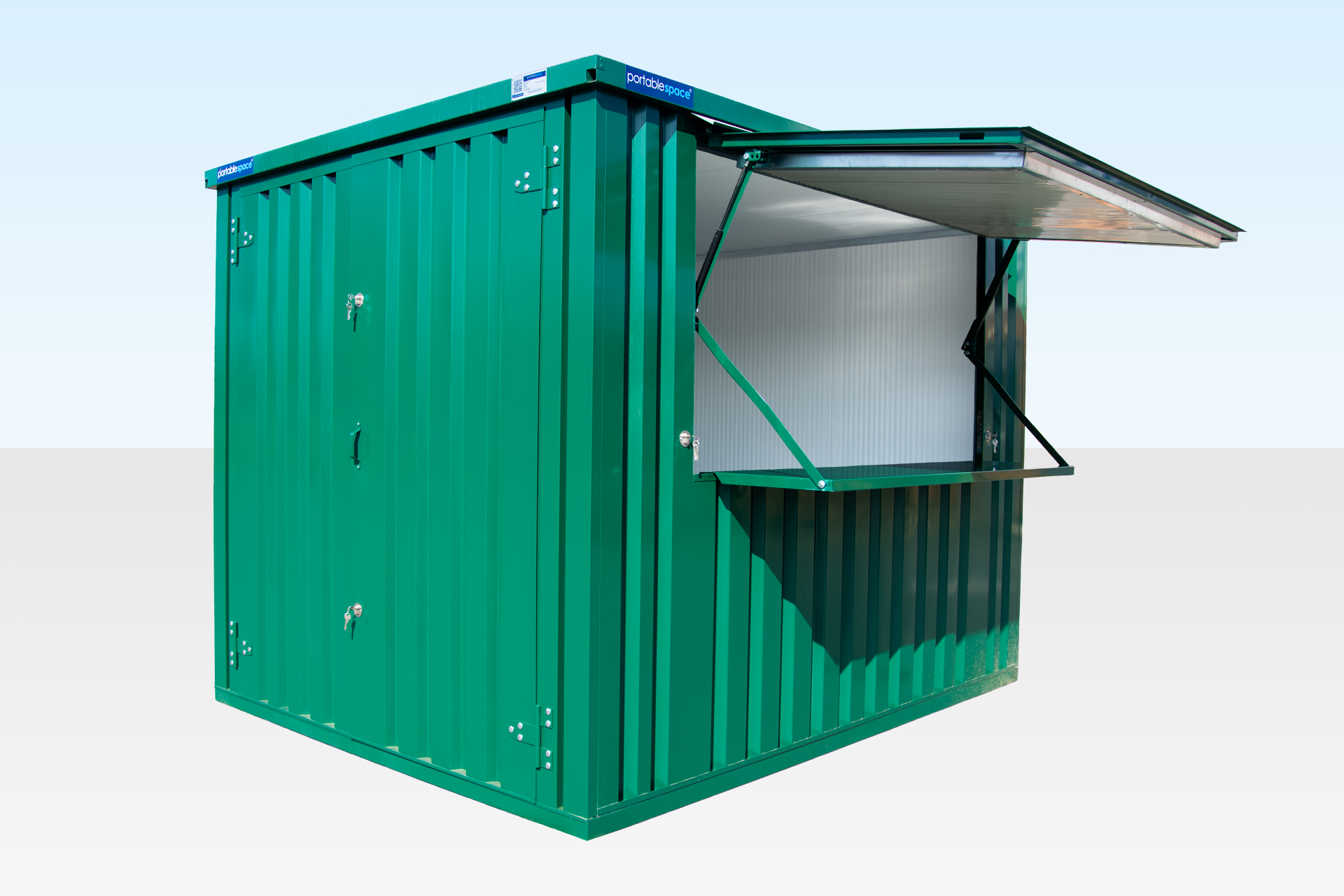 Insulated 4m XL Flat Pack Kiosk (RAL6005) – Green - Image 5