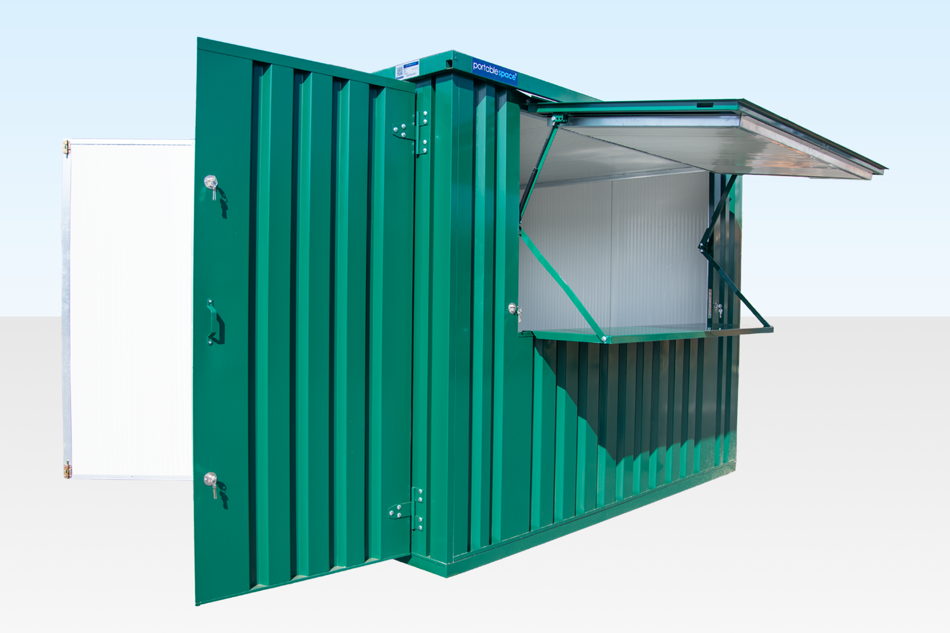 Insulated 4m XL Flat Pack Kiosk (RAL6005) – Green - Image 4