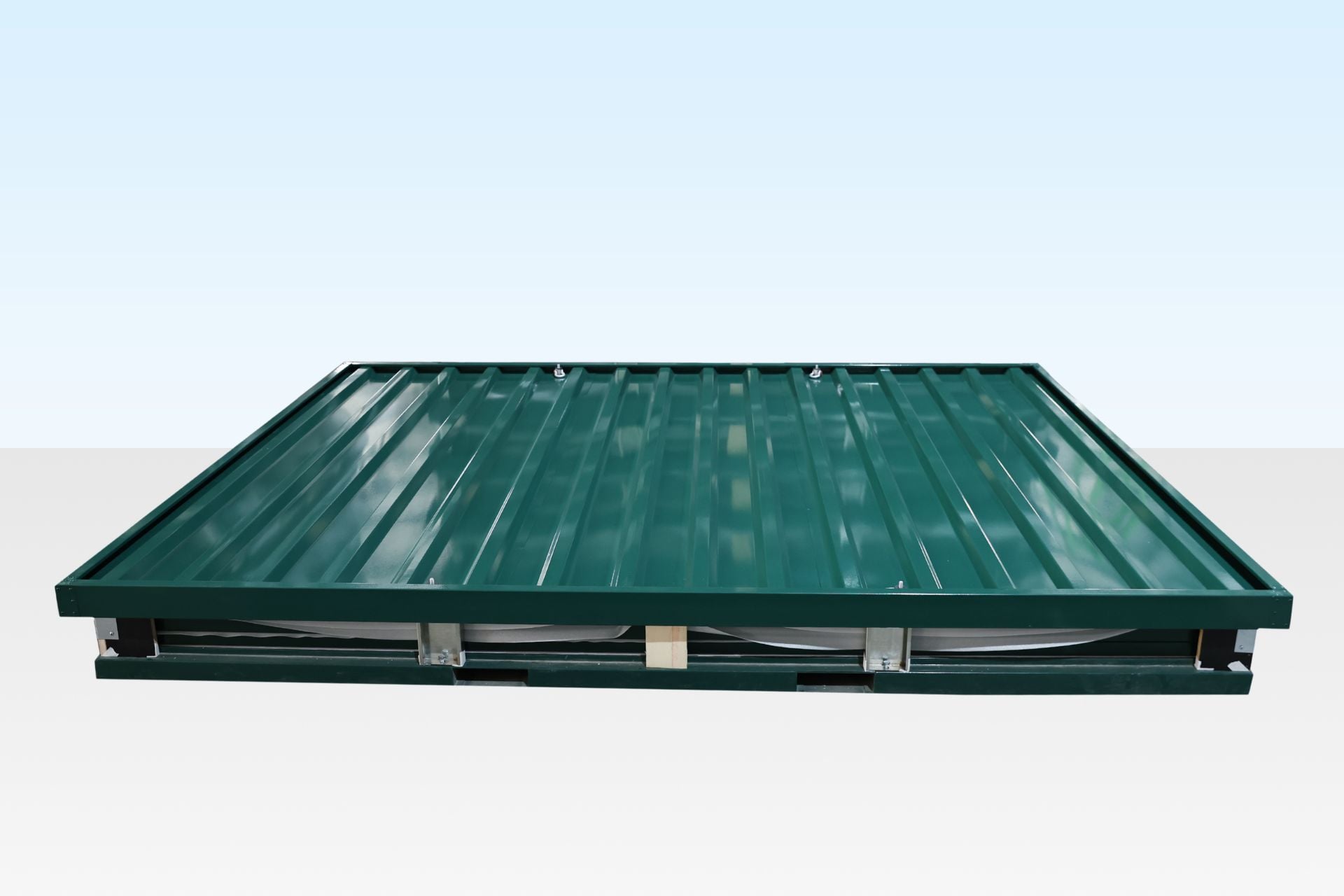2m Flat Pack Storage Container – Powder Coated Green - Image 4