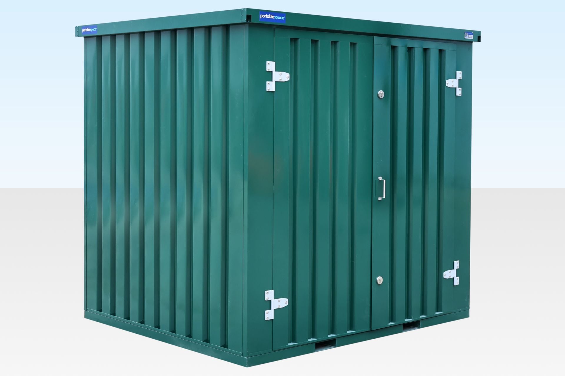 2m Flat Pack Storage Container – Powder Coated Green