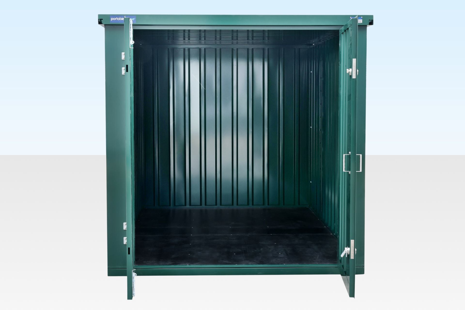 3m Flat Pack Storage Container – Powder Coated Green - Image 3