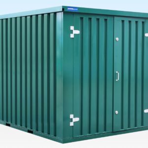 3m Flat Pack Storage Container – Powder Coated Green