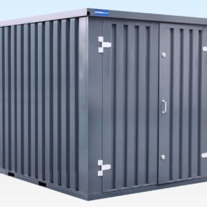 3m Flat Pack Storage Container – Powder Coated Grey