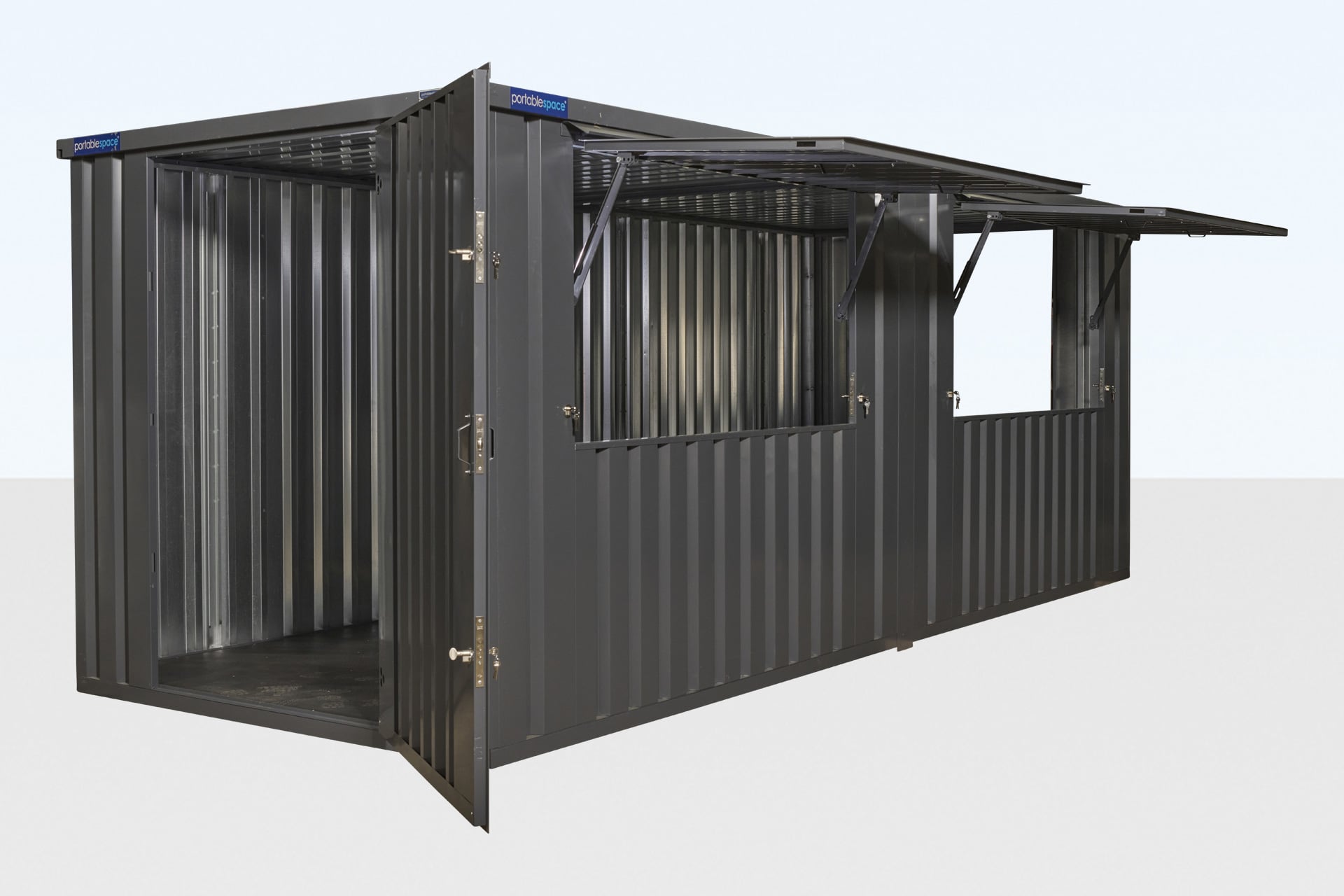 6m x 2m End Linked Flat Packed Kiosk Bundle (RAL7015)
