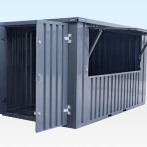 4m Flat Pack Kiosk – Powder Coated Grey