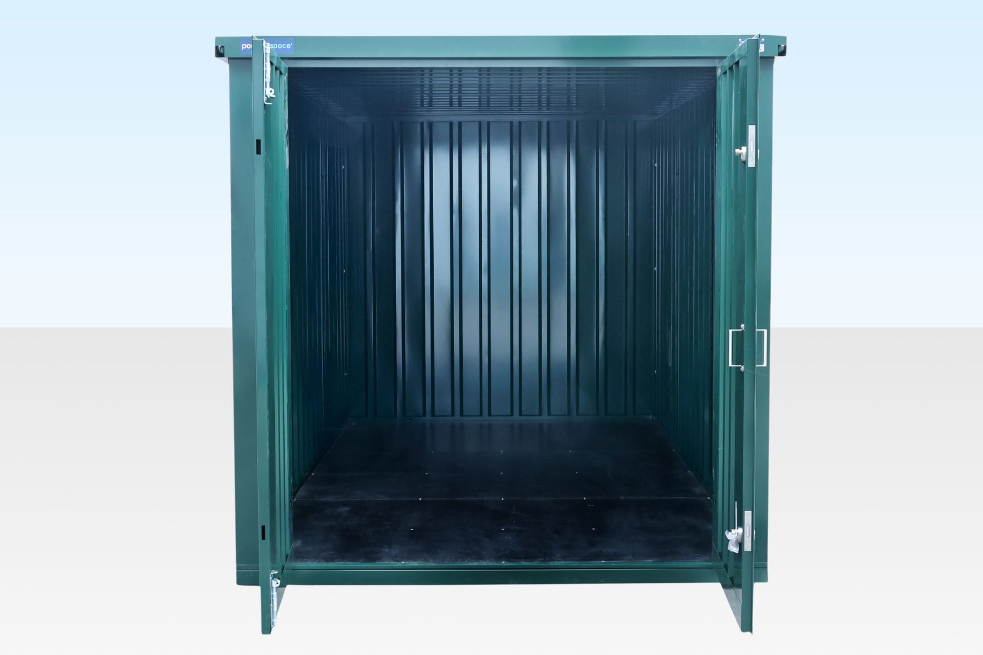 4m Flat Pack Storage Container – Powder Coated Green - Image 3