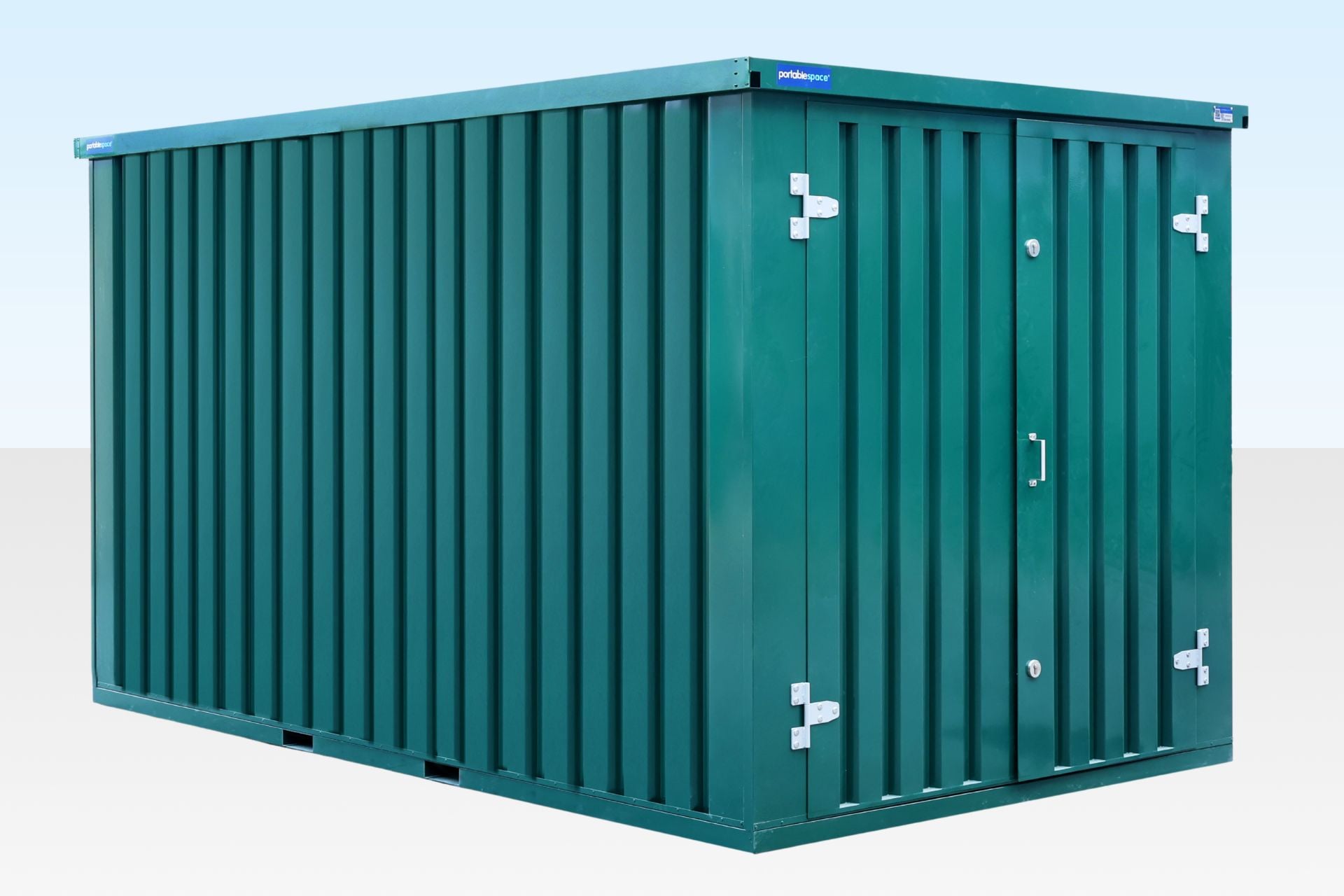 4m Flat Pack Storage Container – Powder Coated Green - Image 2