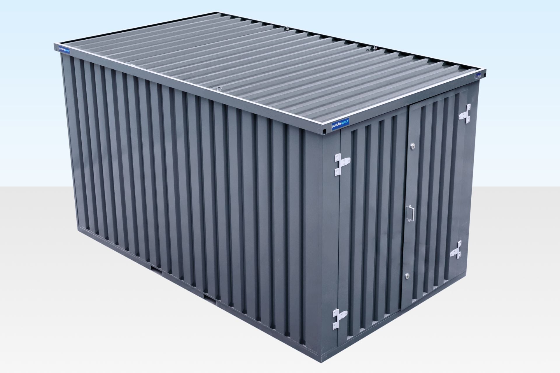 4m Flat Pack Storage Container – Powder Coated Grey - Image 2