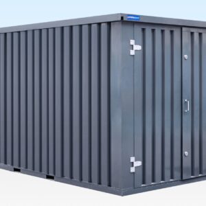 4m Flat Pack Storage Container – Powder Coated Grey