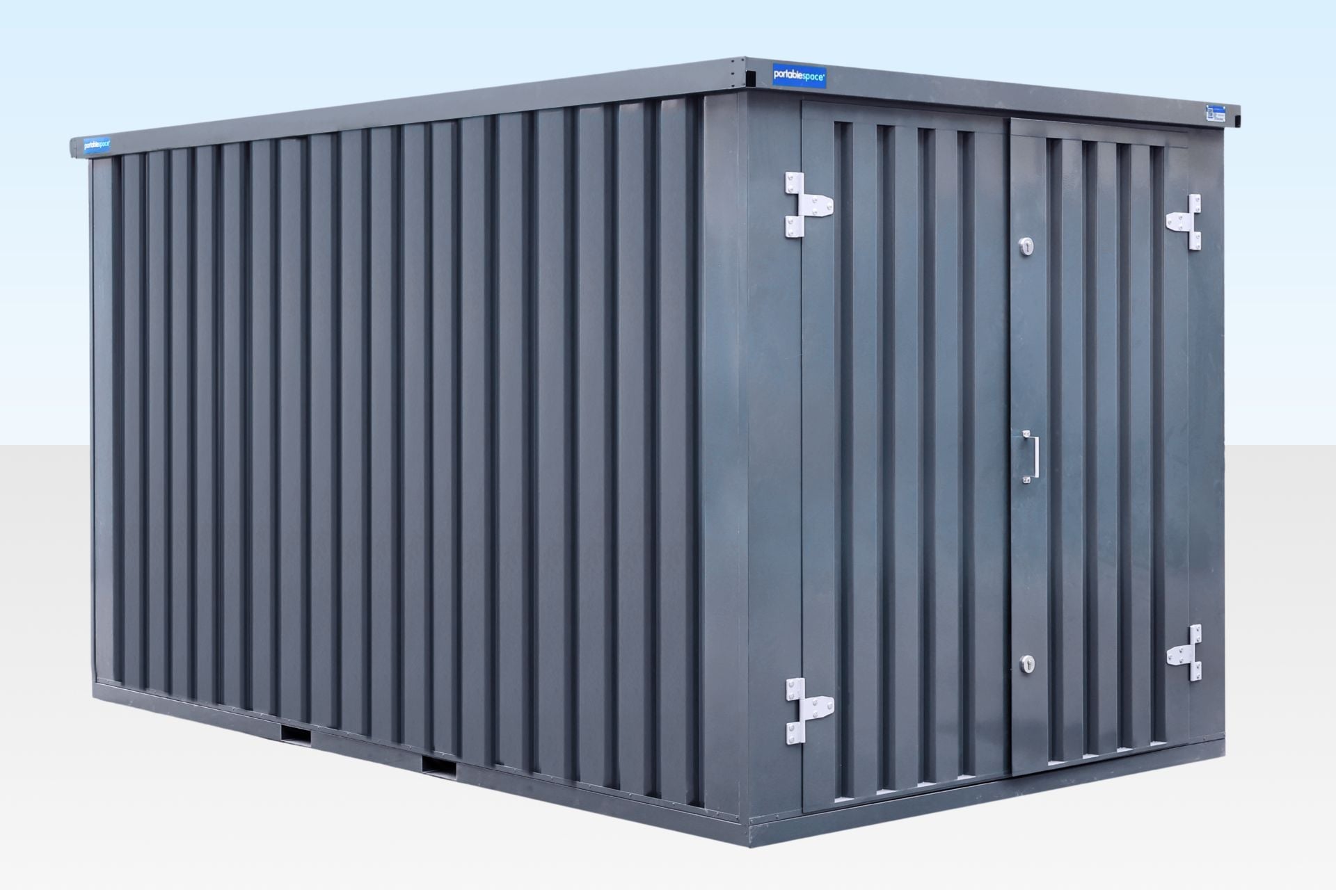 4m Flat Pack Storage Container – Powder Coated Grey