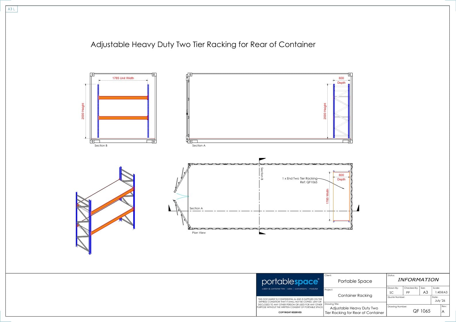 Adjustable Heavy Duty Two Tier Racking for Rear of Container - Image 3