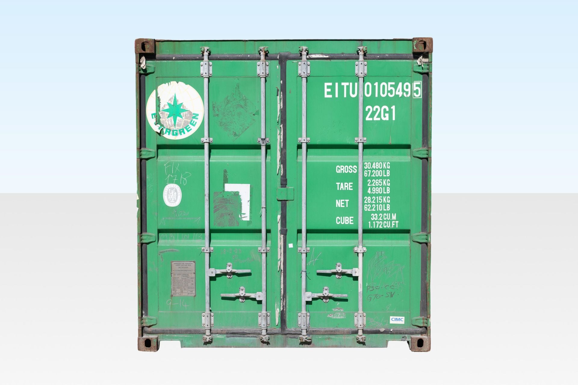 20ft Used Evergreen Shipping Container – High-Grade - Image 4