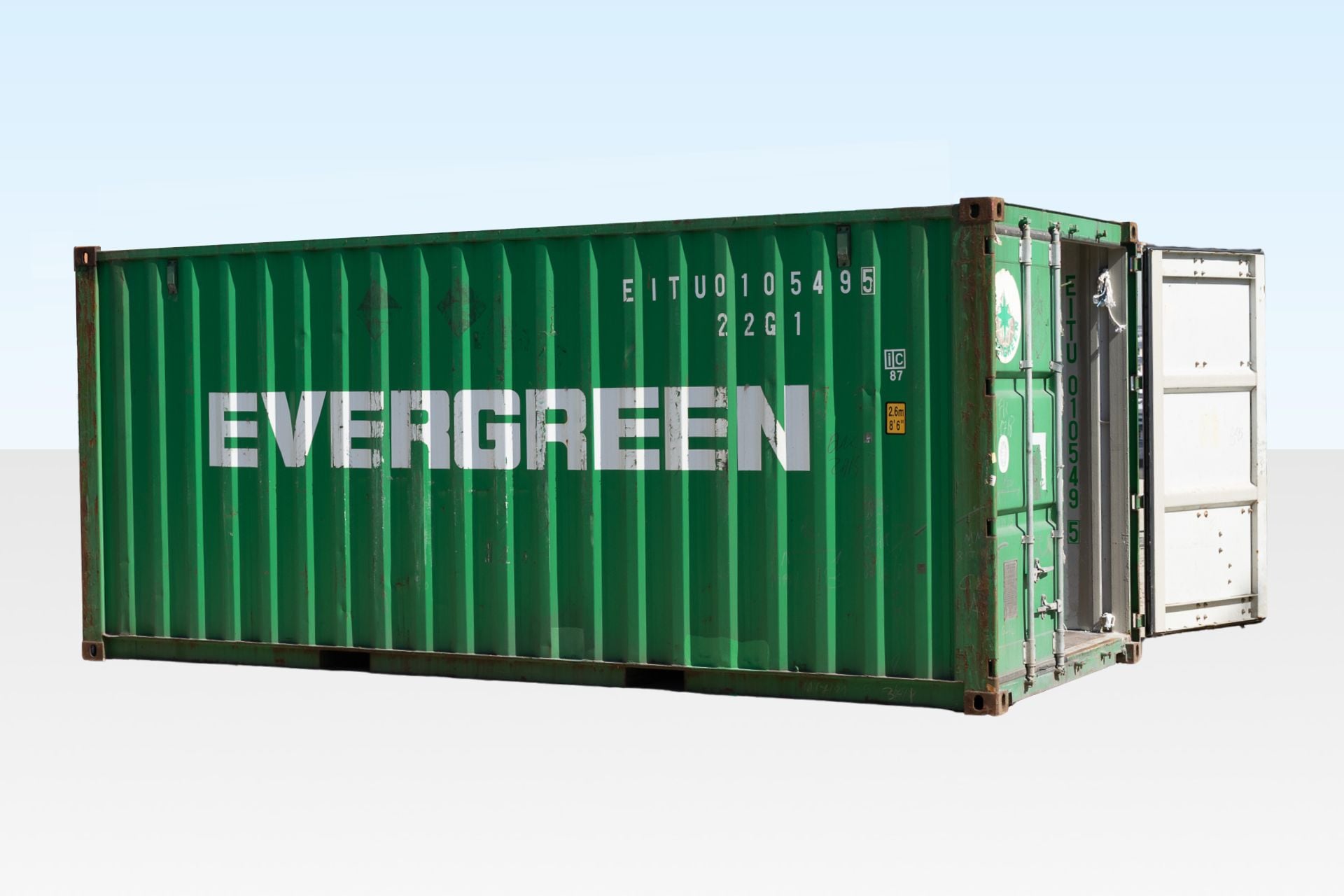 20ft Used Evergreen Shipping Container – High-Grade - Image 3