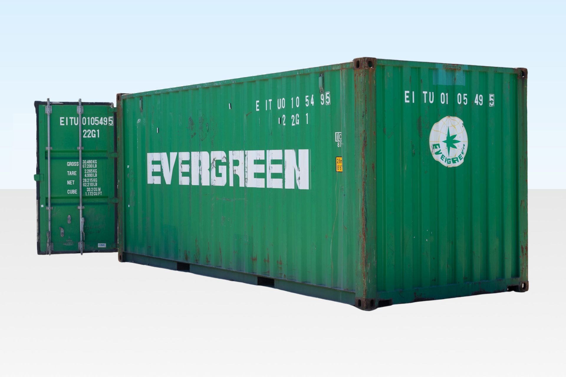 20ft Used Evergreen Shipping Container – High-Grade - Image 7