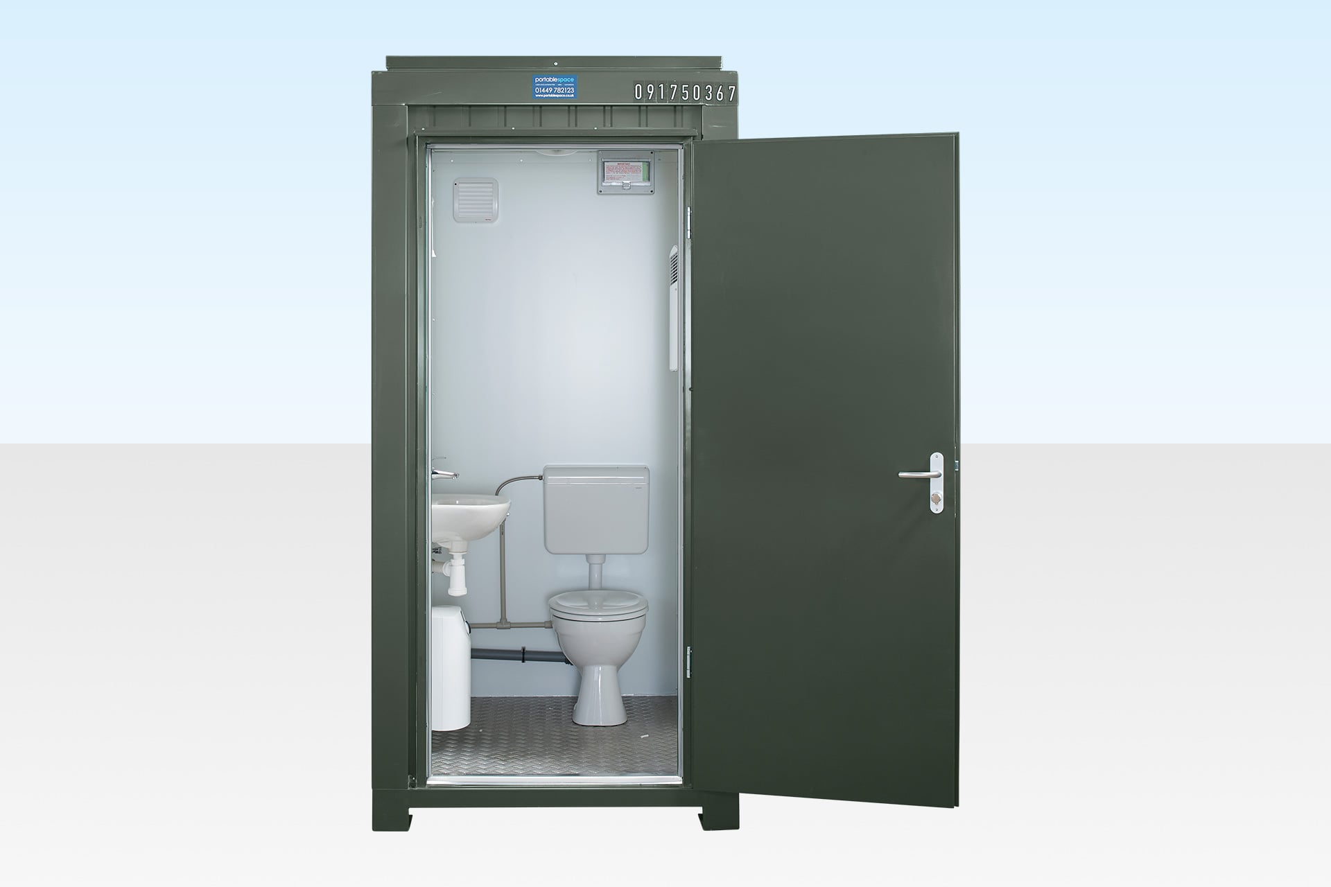 Single Mains Toilet 1.2m x 1.4m (RAL 6007) - Image 2