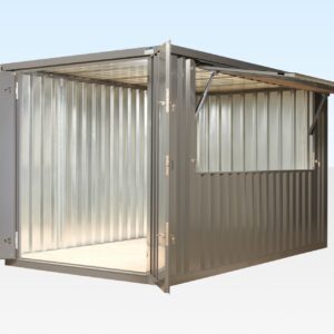 4m XL Flat Pack Kiosk (RAL7015) – Grey