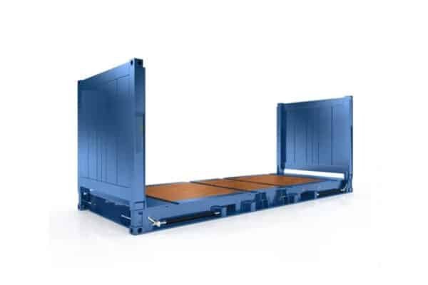 20ft Used Flat Rack Shipping Container – Heavy Duty Steel, Collapsible Ends - Image 2