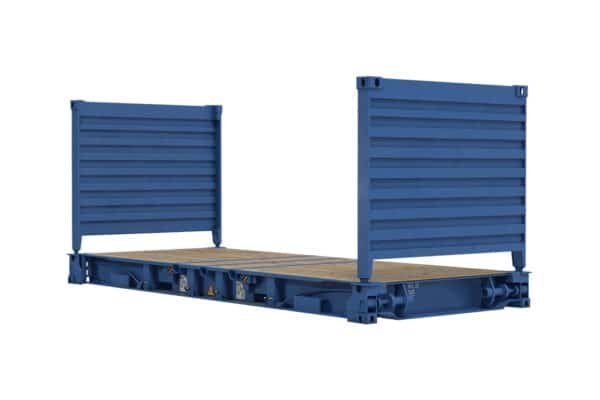 20ft Used Flat Rack Shipping Container – Heavy Duty Steel, Collapsible Ends - Image 3