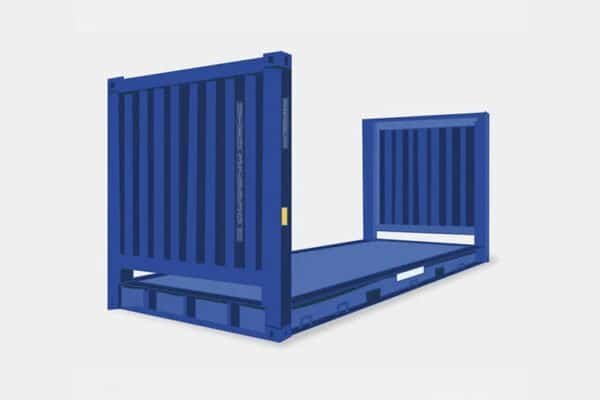 20ft Used Flat Rack Shipping Container – Heavy Duty Steel, Collapsible Ends - Image 4